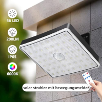 KYOTECH Solární lampy pro venkov s pohybovým senzorem, 2 kusy 56 LED solárních reflektorů, 3 módy IP65 solární reflektor s 5m ka